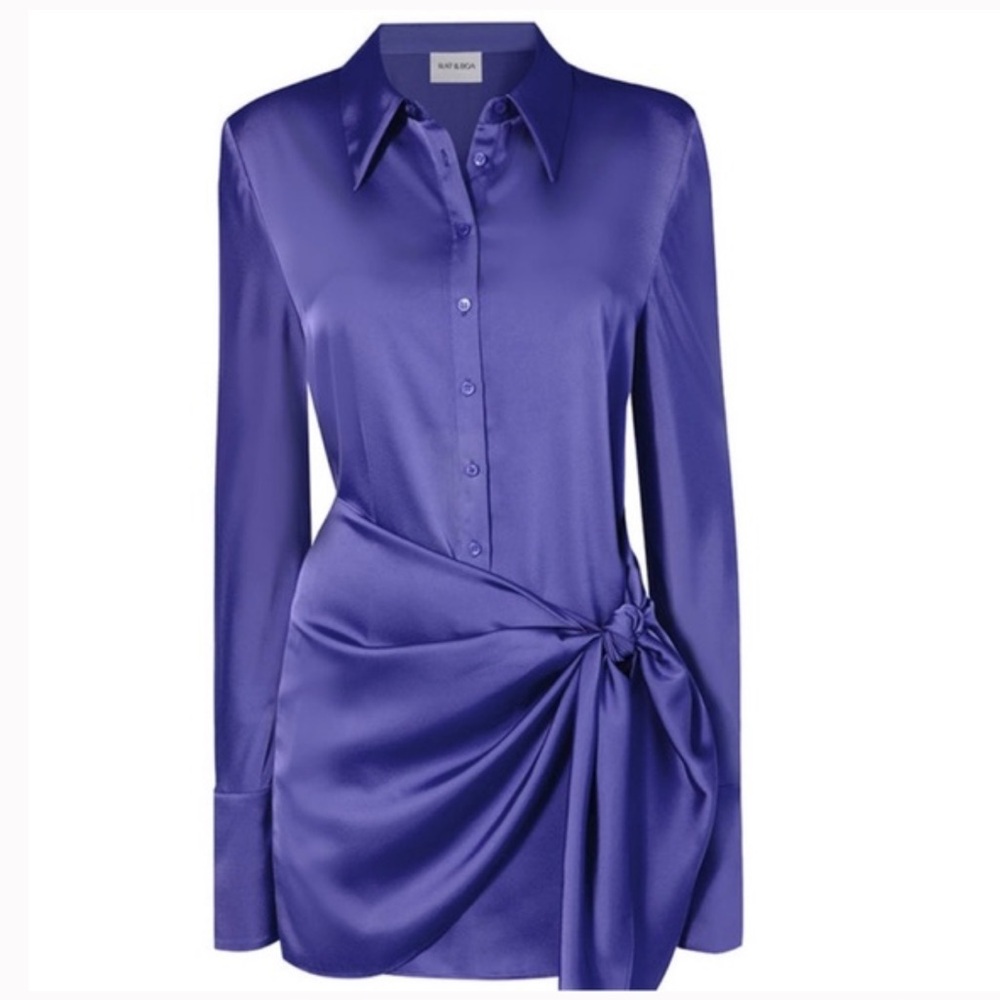 Rat & Boa Lilac Satin Mini Dress - Picture 2 of 7